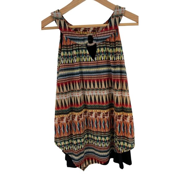 AB Studio Womens SIze Medium Sleeveless Lined Tank Top Shirt Abstract Design - Picture 1 of 10